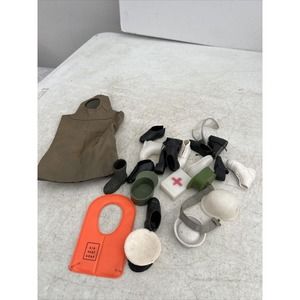 GI Joe Poncho accessories lot of boots first aid helmet & more